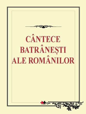 cover image of Cântece bătrânești ale românilor